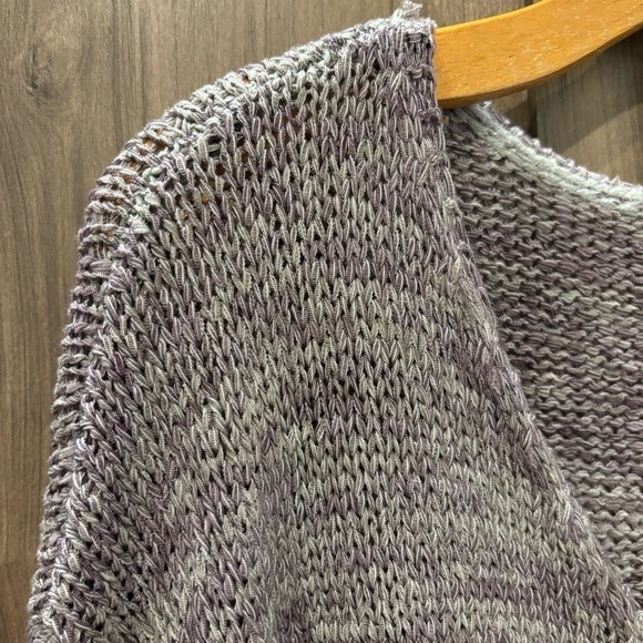 PrAna Vignette V-neck Knit Sweater Asymmetrical Purple Tart Size Large - Picture 4 of 12